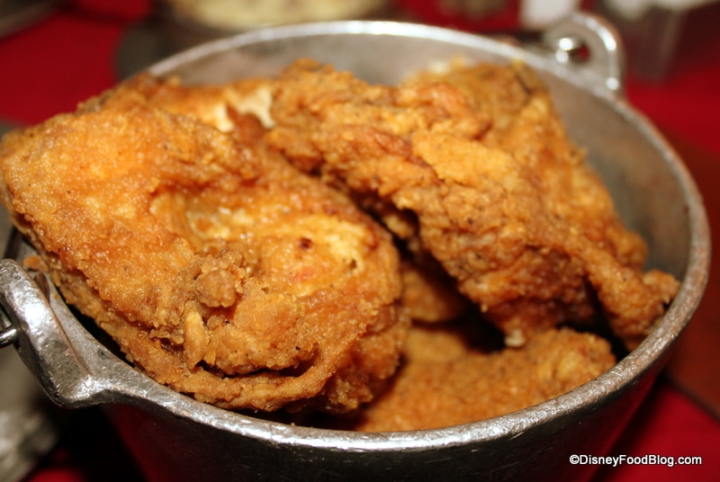 Golden fried chicken at Trail's End.