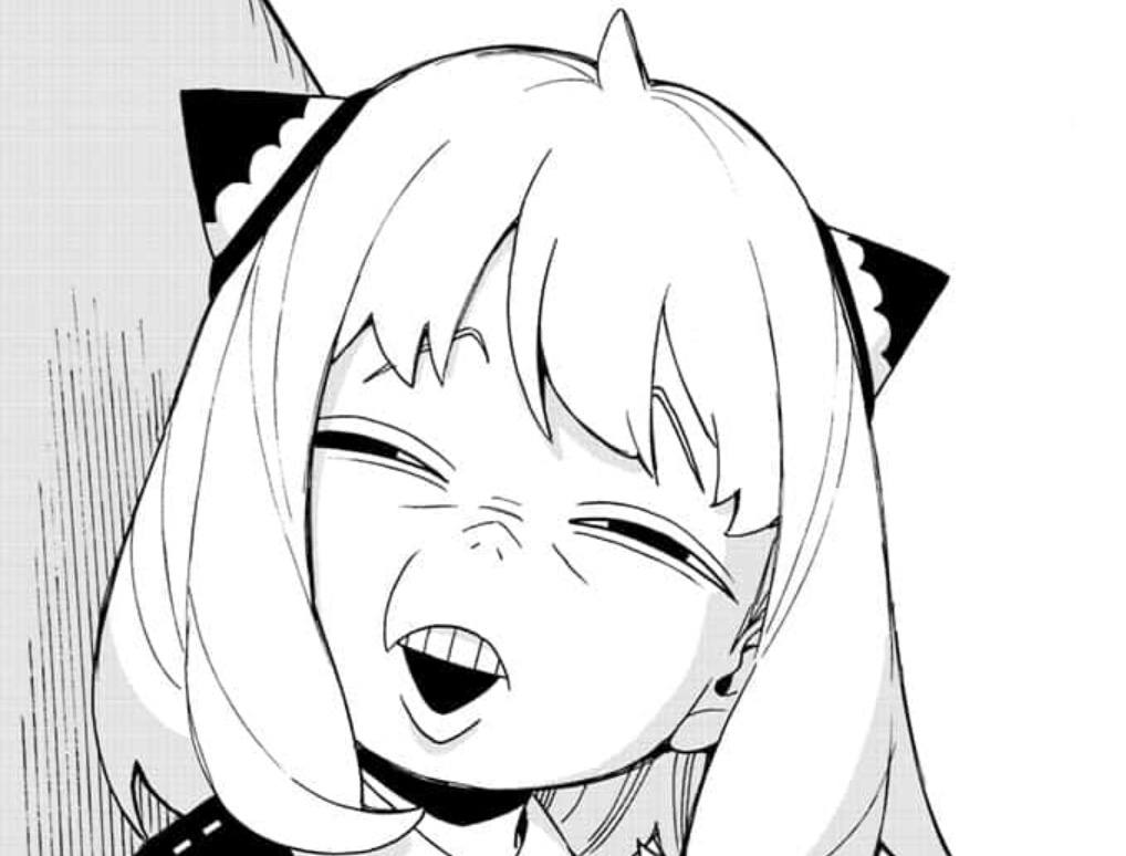 "Spy x Family" Ch. 69 image of Anya's "Call-Me-an-Uggo" face.
