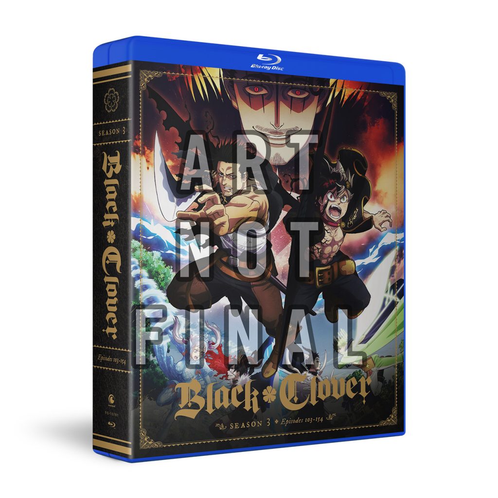 "Black Clover - Season 3 Complete" Blu-ray box art (art not final).
