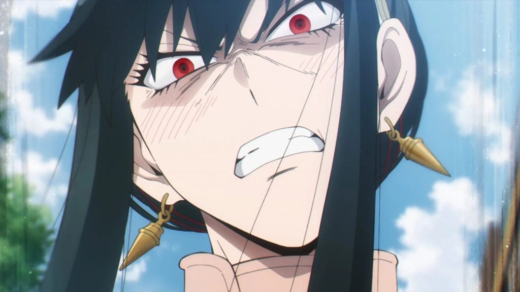"Spy x Family" screenshot showing a very angry Yor.